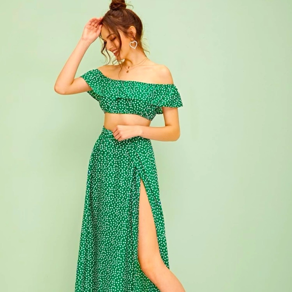 Crop Top and Skirt Set